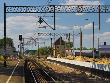 Remontowana stacja kolejowa w Rydzynie