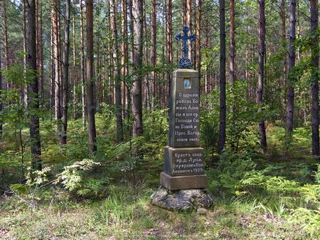 Pomnik w lesie między Mostowlanami a Wiejką