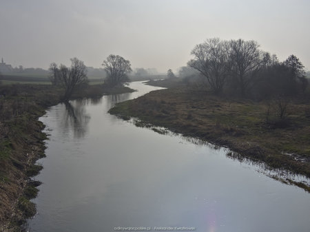 Rzeka Prosna obok miejscowości Chocz